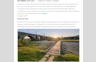 Travel Journal – 001 – Portugal – Ponte de Lima and Surroundings 